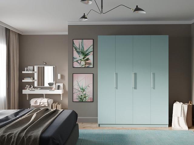 Шкаф распашной Калифорния - 4 Сумеречный Голубой