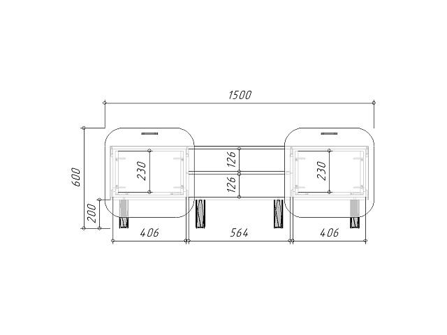 Тумба под ТВ Модерн+2