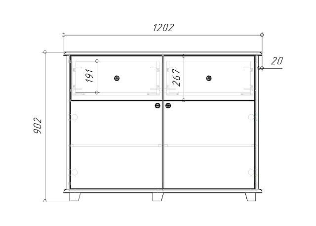 Комод Луиза - 7 МДФ Белый