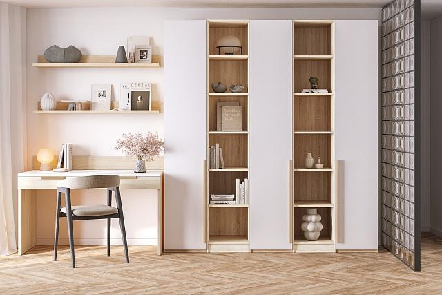 Шкаф распашной Хейсон - 14 Дуб Сонома / Белый