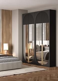 Шкаф распашной Брей - 2.2 с антресолью Черный