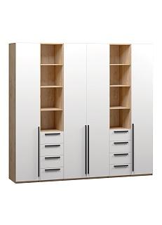 Шкаф распашной Хейсон - 16 Дуб Золотистый / Белый