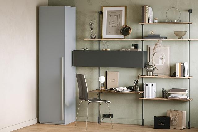 Шкаф распашной Лорена Бест - 1 Серый Камень