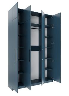 Шкаф распашной Калифорния - 4 с антресолью Альби Полуночно-синий