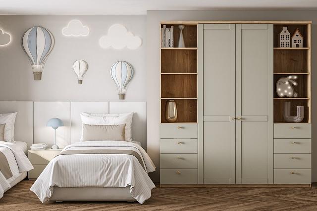 Шкаф распашной София РАХ - 35 МДФ Кастелло Медовый / Кашемир