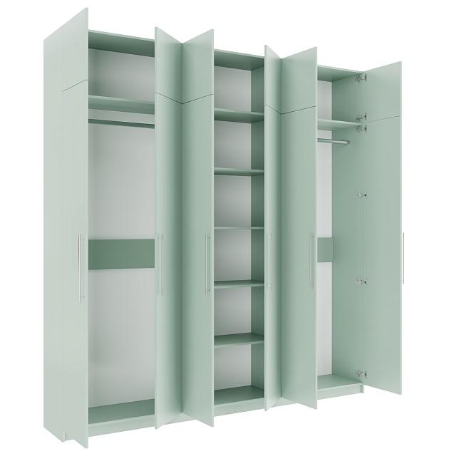 Шкаф распашной Калифорния - 6 с антресолью Пастельный Зеленый