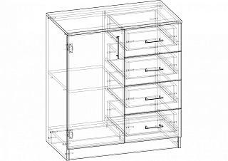 Комод Престиж - 4 МДФ