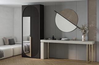 Шкаф распашной Брей - 1.1 с антресолью Черный