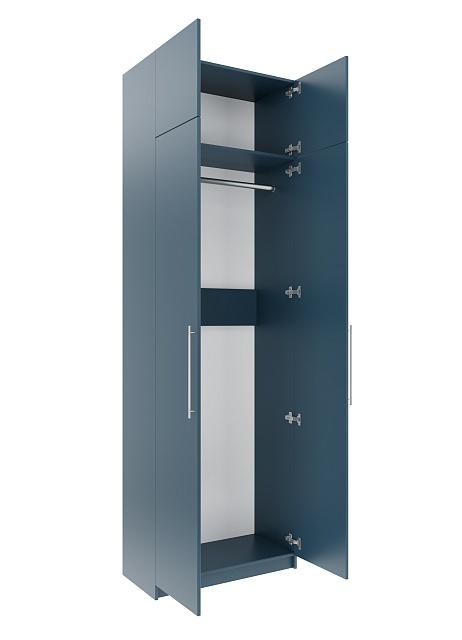 Шкаф распашной Калифорния - 2 с антресолью Альби Полуночно-синий