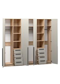 Шкаф распашной Хейсон - 16 Блэквуд Ячменный / Кашемир