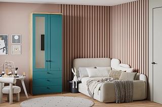 Шкаф распашной София РАХ - 18 МДФ Аквамарин