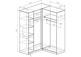 Шкаф-купе угловой Ромео - 1 Дуб Сонома