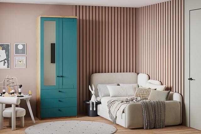 Шкаф распашной София РАХ - 18 МДФ Аквамарин