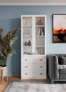 Стеллаж Билли Хелена - 39 Белый / Черный