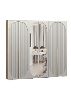 Шкаф распашной Брей - 3.1 Дуб Золотистый / Кашемир