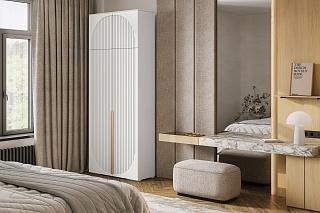 Шкаф распашной Брей - 1 с антресолью Белый