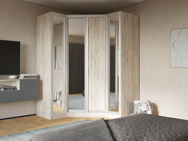 Шкаф-купе угловой Ромео - 10 Крафт Белый