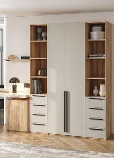 Шкаф распашной Хейсон - 25 Блэквуд Ячменный / Кашемир