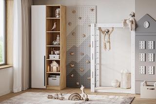 Шкаф распашной Хейсон - 27 Дуб Золотистый / Белый