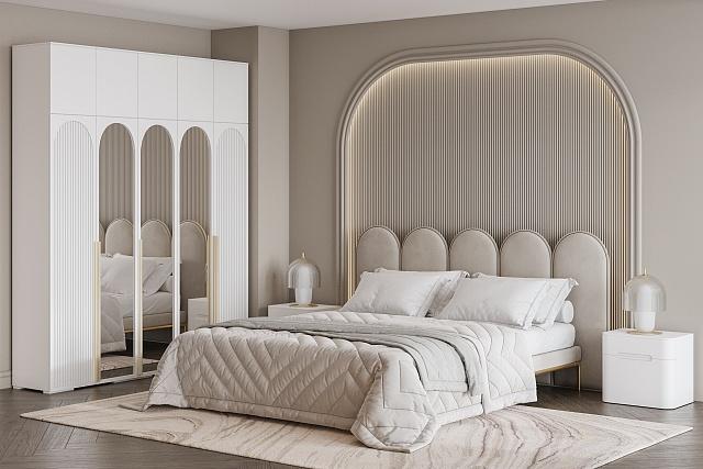 Шкаф распашной Рослин - 5.1 с антресолью Белый