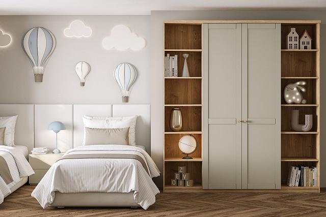 Шкаф распашной София РАХ - 34 МДФ Кастелло Медовый / Кашемир