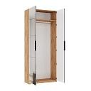 Шкаф распашной Астрис - 2 с зеркалом Графит