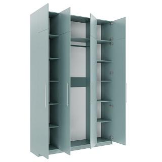 Шкаф распашной Калифорния - 4 с антресолью Сумеречный Голубой