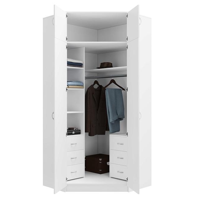 Шкаф угловой Алиса - 14 Белый