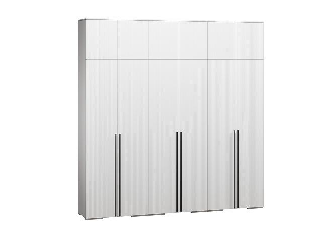 Шкаф распашной Лоренсе - 6 с антресолью Белый