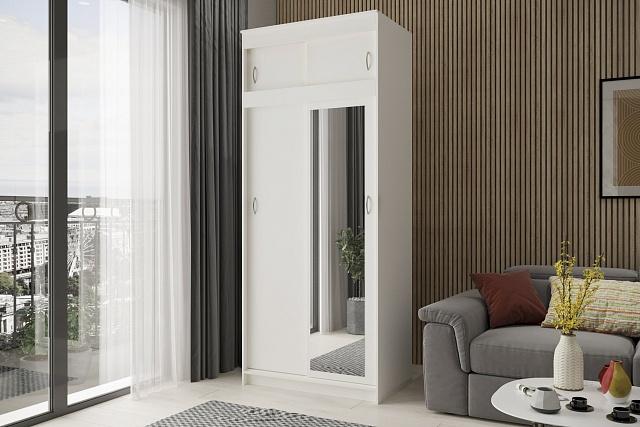 Шкаф-купе Миллениум-2 Белый с антресолью