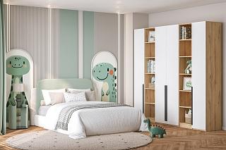 Шкаф распашной Хейсон - 13 Дуб Золотистый / Белый