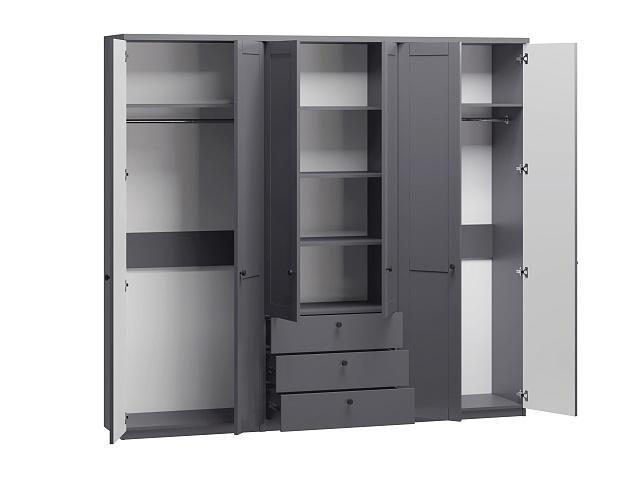 Шкаф распашной София РАХ - 12 МДФ Графит