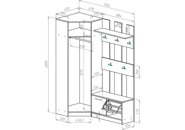 Прихожая Ольга - 10 Белый