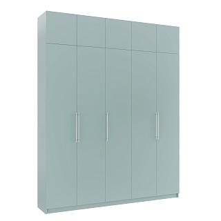 Шкаф распашной Калифорния - 5 с антресолью Сумеречный Голубой