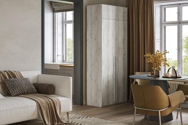 Шкаф распашной Лорена Бест - 2 с антресолью Крафт Белый