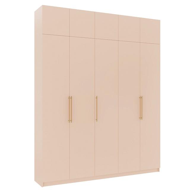 Шкаф распашной Калифорния - 5 с антресолью Сатин