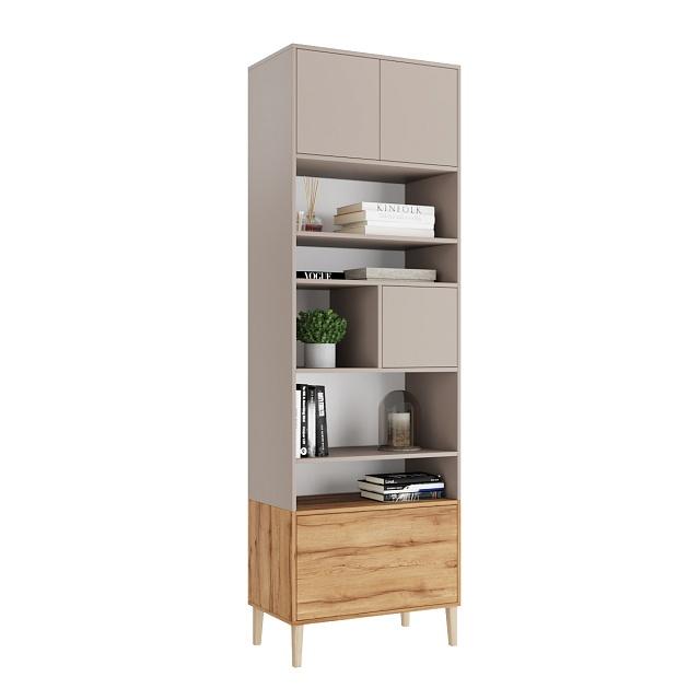 Стеллаж Скарлет - 7 Дуб Золотистый / Кашемир