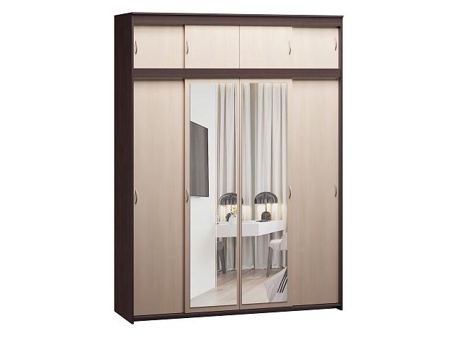 Шкаф-купе Миллениум-4 Венге / Дуб Молочный с антресолью