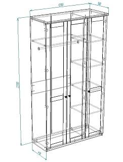 Шкаф распашной София РАХ - 6 МДФ Кашемир