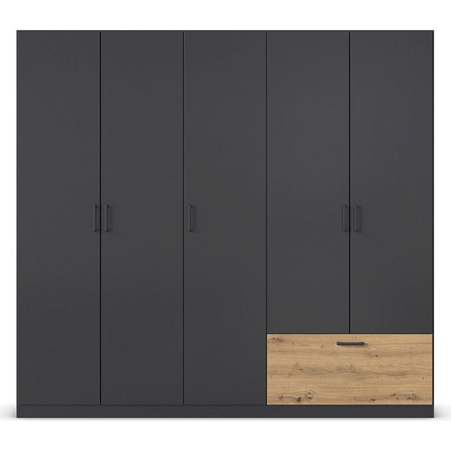 Шкаф распашной Бари - 5 Черный / Дуб Бунратти