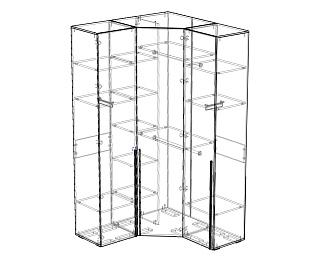 Шкаф угловой Мори - 10 Черный