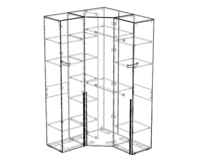 Шкаф угловой Мори - 10 Черный