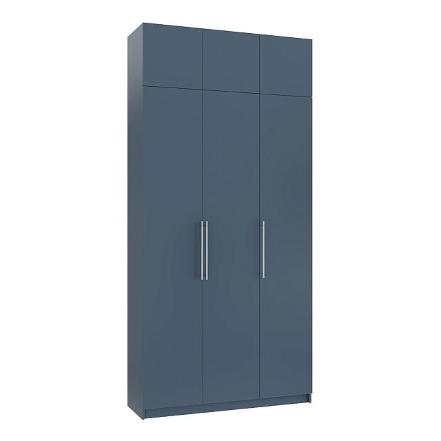 Шкаф распашной Калифорния - 3 с антресолью Альби Полуночно-синий
