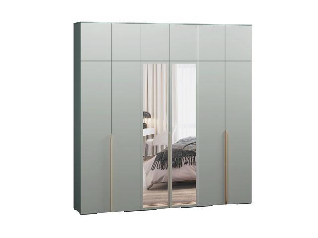 Шкаф распашной Солфорд - 6 А+З Белый Зеленый Айсберг