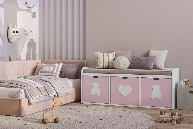 Стеллаж Kids - 8 Розовый Лайт