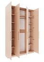 Шкаф распашной Калифорния - 4 с антресолью Сатин