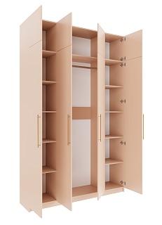 Шкаф распашной Калифорния - 4 с антресолью Сатин
