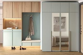 Шкаф распашной Солфорд - 4 А+З Зеленый Айсберг