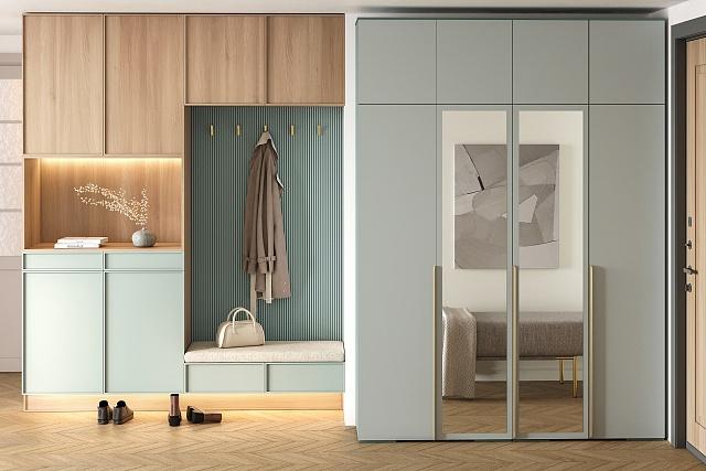 Шкаф распашной Солфорд - 4 А+З Зеленый Айсберг