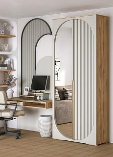 Шкаф распашной Брей - 1.1 Дуб Золотистый / Кашемир